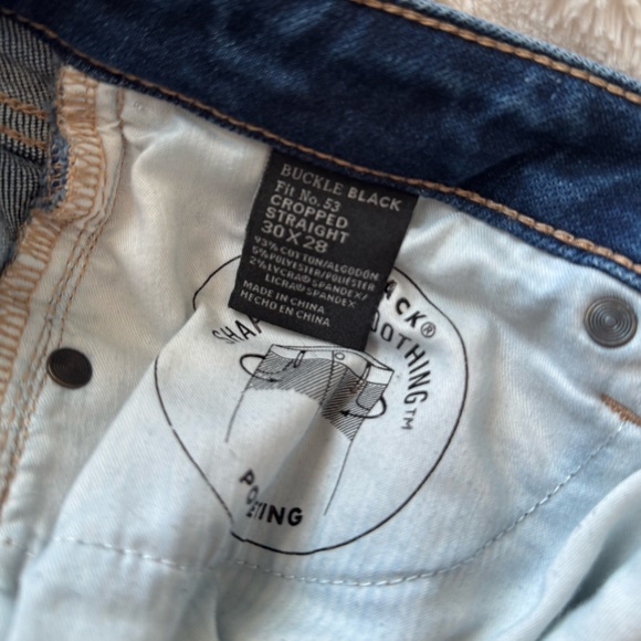 Buckle Black Cropped Straight Stretch Jean - Picture 5 of 5